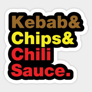 Kebab & Chips & Chili Sauce. Sticker